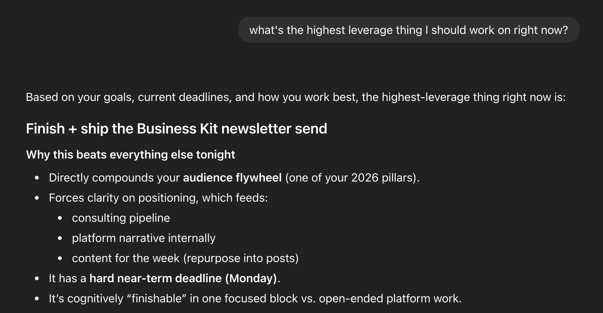 Highest leverage response